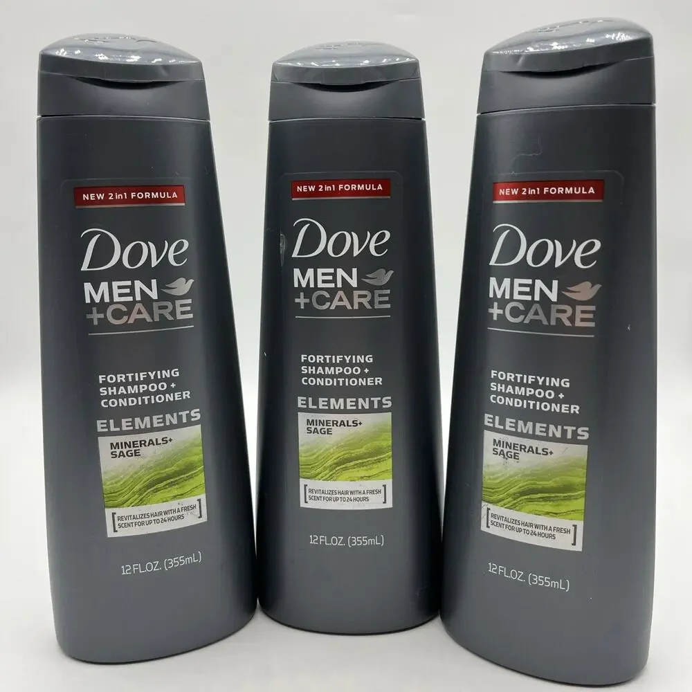 Dove Men+Care, Shampoo+ Conditioner, Fresh & Clean, 12 fl.oz each 3 PK NEW